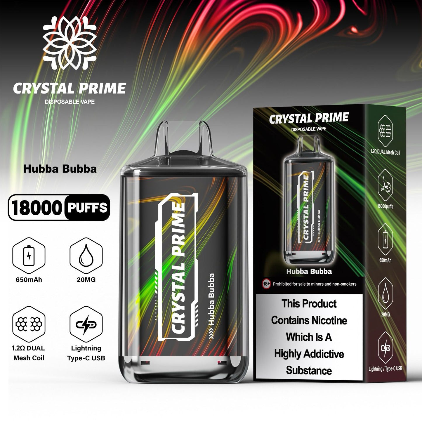 Crystal Prime Deluxe 18000 Puffs Disposable